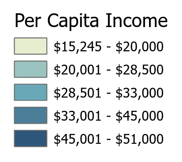 legend for map of income per capita