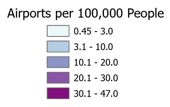 Airports per 100000 Pop